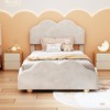 NicBex Twin Upholstered Bed Frame with Velvet Cloud-Shaped Headboard,Platform Bed with Wood Slat Support,No Box Spring Needed,Easy Assembly - 2 of 4