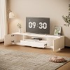 ATJafurn Modern wooden Living Room Entertainment Center Set Includes TV Cabinet, China Cabinet and Bedside Table for 85 Inch TV, White - 3 of 4
