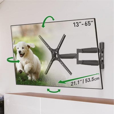 Barkan 13" - 65" Long TV Wall Mount. Full Motion - Extension, Swivel & Tilt