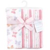 Hudson Baby Infant Girl Cotton Flannel Burp Cloths Bundle, Pastel Butterfly, One Size - 2 of 4