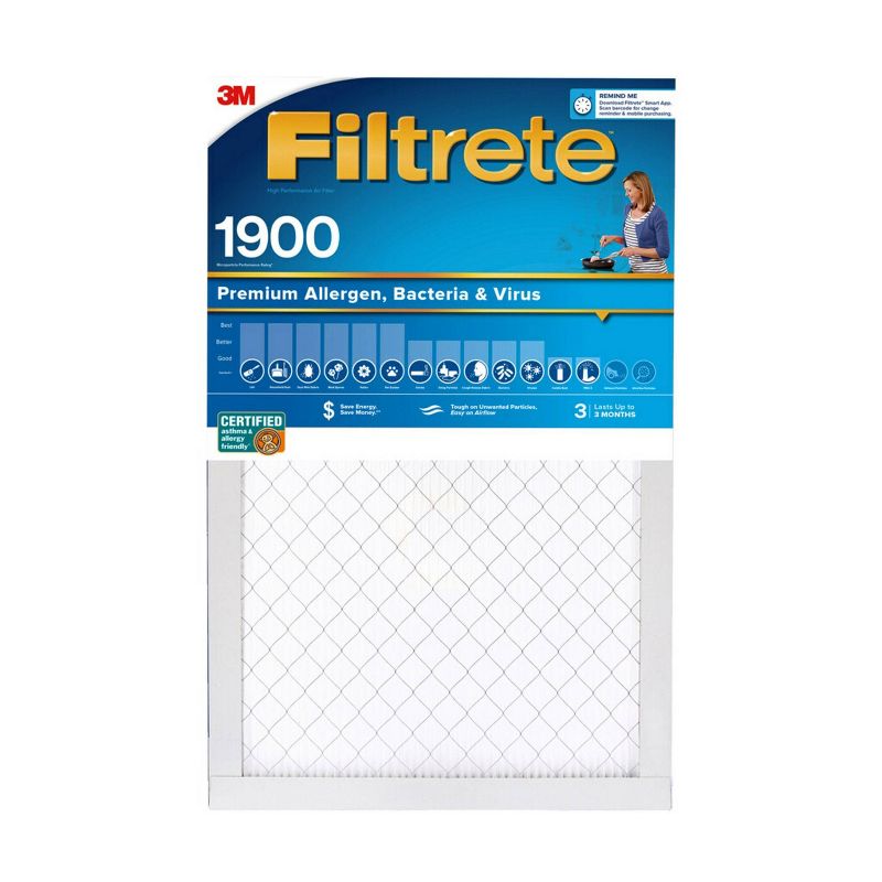 Filtrete Premium Allergen Bacteria and Virus Air Filter 1900 MPR, 1 of 9
