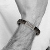 Black Bow Jewelry Men's Stainless Steel Black & Brown Leather Sword Bracelet, 8.5 Inch - 3 of 4