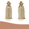 Unique Bargains Gift Pattern Wine Bags with Drawstrings Khaki 1 Pc - 4 of 4