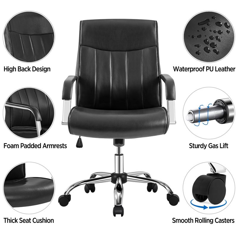 Yaheetech Office Chair Big and Tall Desk Chair Padded Armrests, 4 of 10