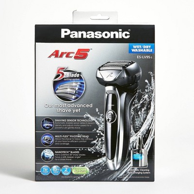 Panasonic ARC 5-Blade Advanced Men's Electric Shaver with Clean & Charge System ES-LV95-S