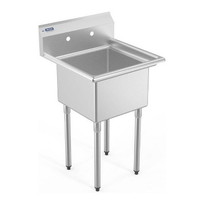 winado 24 x 24 in. 1 Compartment 304 Stainless Steel Sink with Backsplash
