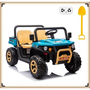 Garvee 24V Kids Ride On Dump Truck, 2-Seater Electric UTV with Remote Control, 4x35W Motors, Shovel, Music, Lights & Bluetooth - 1 of 4