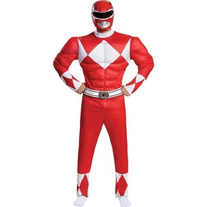 Disguise Mens Power Rangers Classic Red Ranger Muscle - 1 of 4