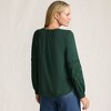 Lands' End Women's Lightweight Jersey Lace Mix Long Sleeve Pintuck Top - 2 of 4