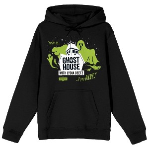 Beetlejuice Beetlejuice Ghost House Adult Black Long Sleeve Hooded Sweatshirt-Small - 1 of 3