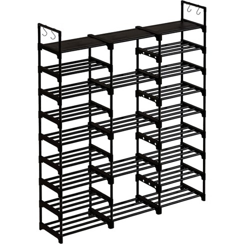 Wowlive 9-tier Large Stackable Metal Shoe Rack Shelf Storage Tower Unit Cabinet  Organizer For Closets, Fits 50 To 55 Pairs, Black : Target
