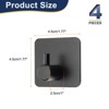 Unique Bargains Aluminum Self-Adhesive Rust-proof Bathroom Kitchen Towel Hooks 4 Pcs - 2 of 3