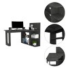 GlasFlength Desks 4-Shelf L-Shaped Computer Desk Home Office Desk Simple Design for Living and Work Spaces, Gray, 51.7"*47.2"*43.3" - 3 of 4