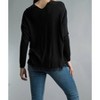 Women's V-Neckline Fringe Hem Sweater - TEMPO PARIS - image 2 of 3