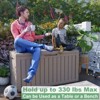 Sersper 80 Gallon Resin Outdoor Storage Box for Patio Furniture Cushions, Pool Toys, and Garden Tools with Handles, Light Grey - 3 of 4