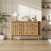 6 Drawer Dresser for Bedroom, Chests of Double Drawers, Boho Wooden Dresser with Black Handles, Beside Table for Closet, Living Room, Hallway - 2 of 4