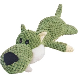 Plush Chew Toys for Large Dogs, Wolf Squeaky Dog Toys for Small Medium Large Dog, Durable Stuffed Pet Chew Toy for All Breeds - Large Size, Green - 1 of 4