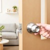 VEVOR Keyed Entry Door Knob, Satin Nickel Door Knob with Round Ball, Keyed Exterior & Thumb Turn Lock Interior,Silver - 2 of 4