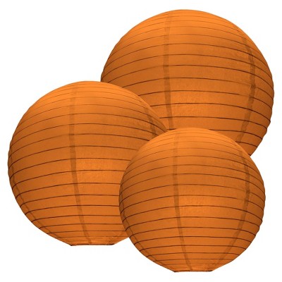  6ct Size 12" 14" 16" Paper Lanterns Orange 