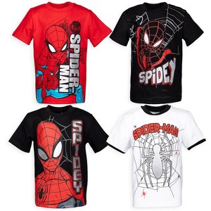 Marvel Spider-Man 4 Pack Pullover T-Shirts Toddler - 1 of 4
