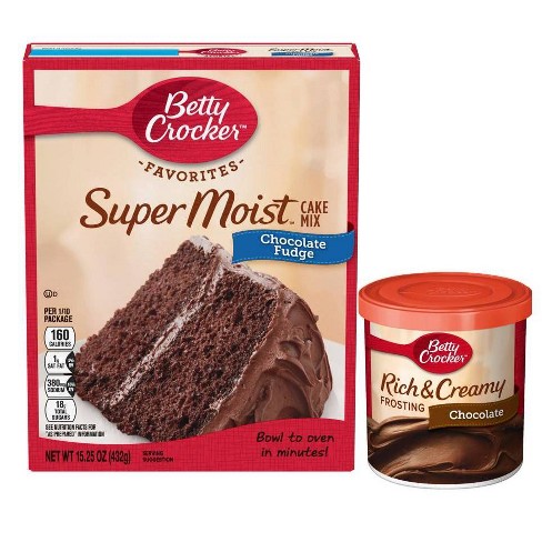 Betty Crocker Super Moist Chocolate Fudge Mix & Chocolate Frosting Bundle - 15.25oz - image 1 of 3