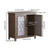 SEVOBAL Farmhouse Sideboard Buffet Cabinet with Storage Accent Storage Cabinet with 2 Doors Vintage Accent Cabinet with Carved Floral Panels Entryway - 3 of 4