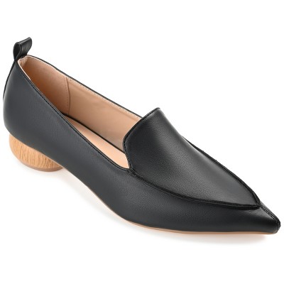 Journee Collection Womens Maggs Loafer Pointed Toe Slip On Flats Black ...