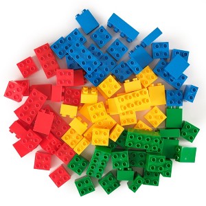 Strictly Briks Toy Large Building Blocks For Kids and Toddlers, Big Bricks Set, Blue, Green Red and Yellow, 84 Pieces - 1 of 4
