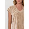 Women's Velvet Cupro V-Neck Top - mystree - 4 of 4
