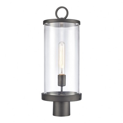 Elk Home Hopkins 1 - Light Post Light in  Charcoal Black