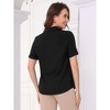 INSPIRE CHIC Women's Summer Button Down Causal Short Sleeve Turn Down Collar Work Shirt - 3 of 4