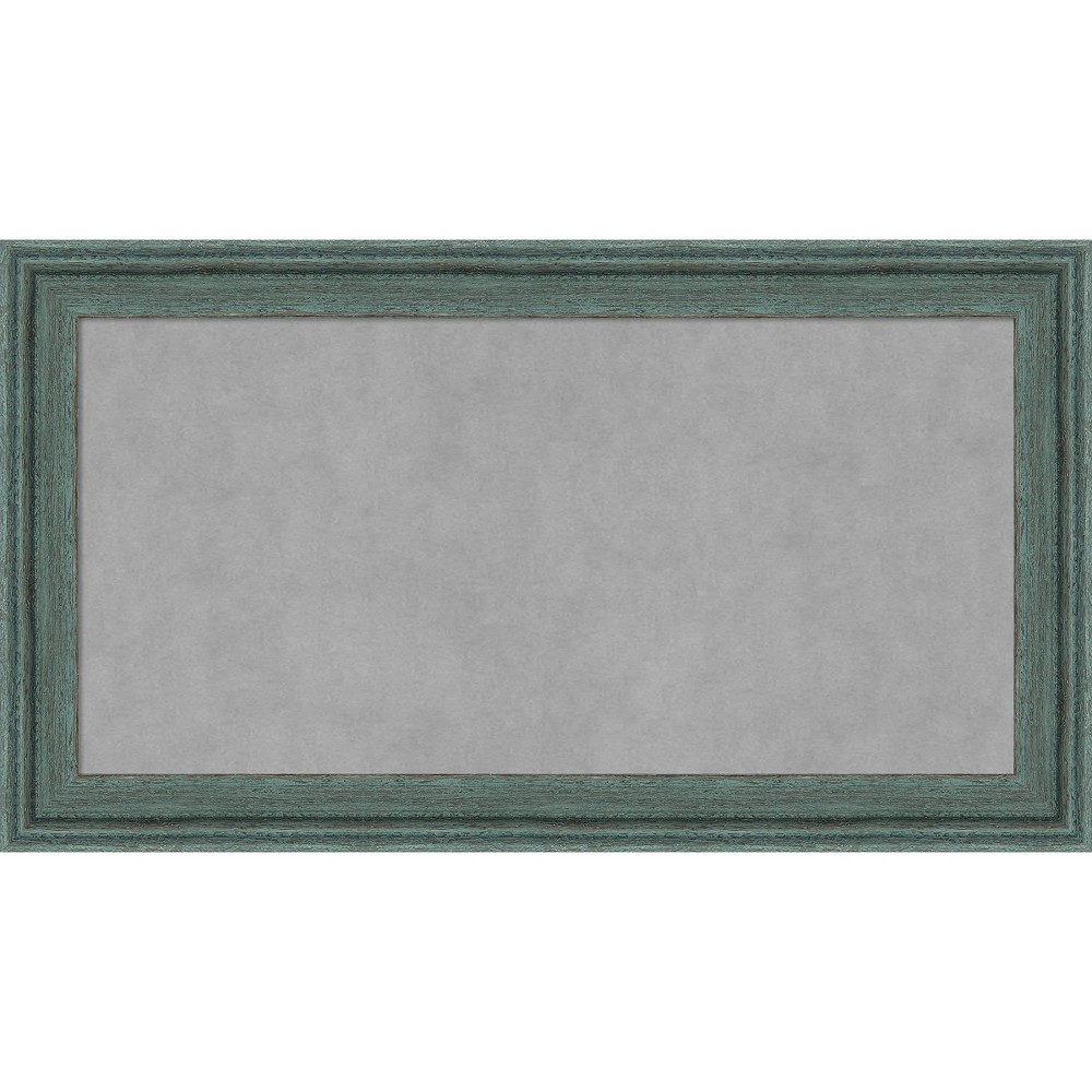 Photos - Dry Erase Board / Flipchart 27"x15" Upcycled Framed Magnetic Board Teal/Gray - Amanti Art