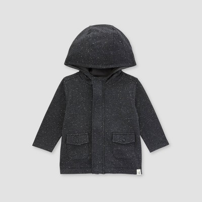 Image of Burt's Bees Baby® Baby Boys' Speckled Heather Utility Jacket - Black 6M
