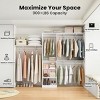 SEVOBAL Freestanding Coat Racks 5 Shelves and 4 Rods Heavy-Duty Wood Closet Organizer System， Adjustable Storage for Using, White, 15.8"*96.1"*75" - 3 of 4