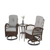 3-Piece Outdoor Swivel Rocker Patio Set – 360° Rotating Chairs with Cushions And Tempered Glass Table-Maison Boucle - 4 of 4
