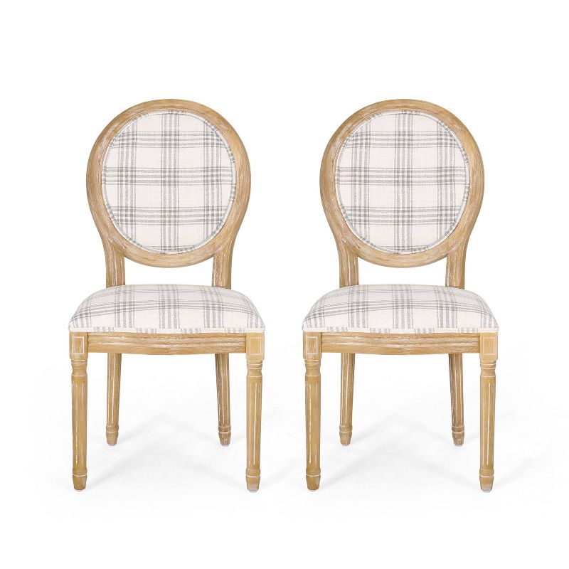 Set of 2 Phinnaeus French Country Fabric Dining Chairs - Christopher Knight Home, 1 of 9