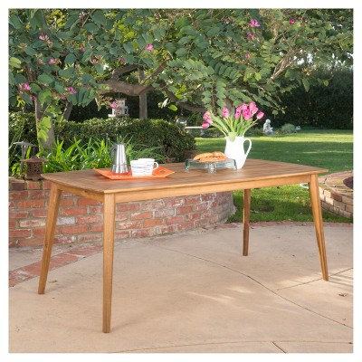 Natural Acacia Wood Outdoor Rectangle Dining Table