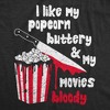 Mens Funny T Shirts I Like My Popcorn Buttery And My Movies Bloody Sarcastic Horror Movie Graphic Novelty Tee For Men - Crazy Dog Men's T Shirt XL - 2 of 4