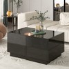 Extendable Rectangular Cocktail Table with 4 Drawers, Hidden Storage & Sliding UV High-Gloss Top， - 2 of 3