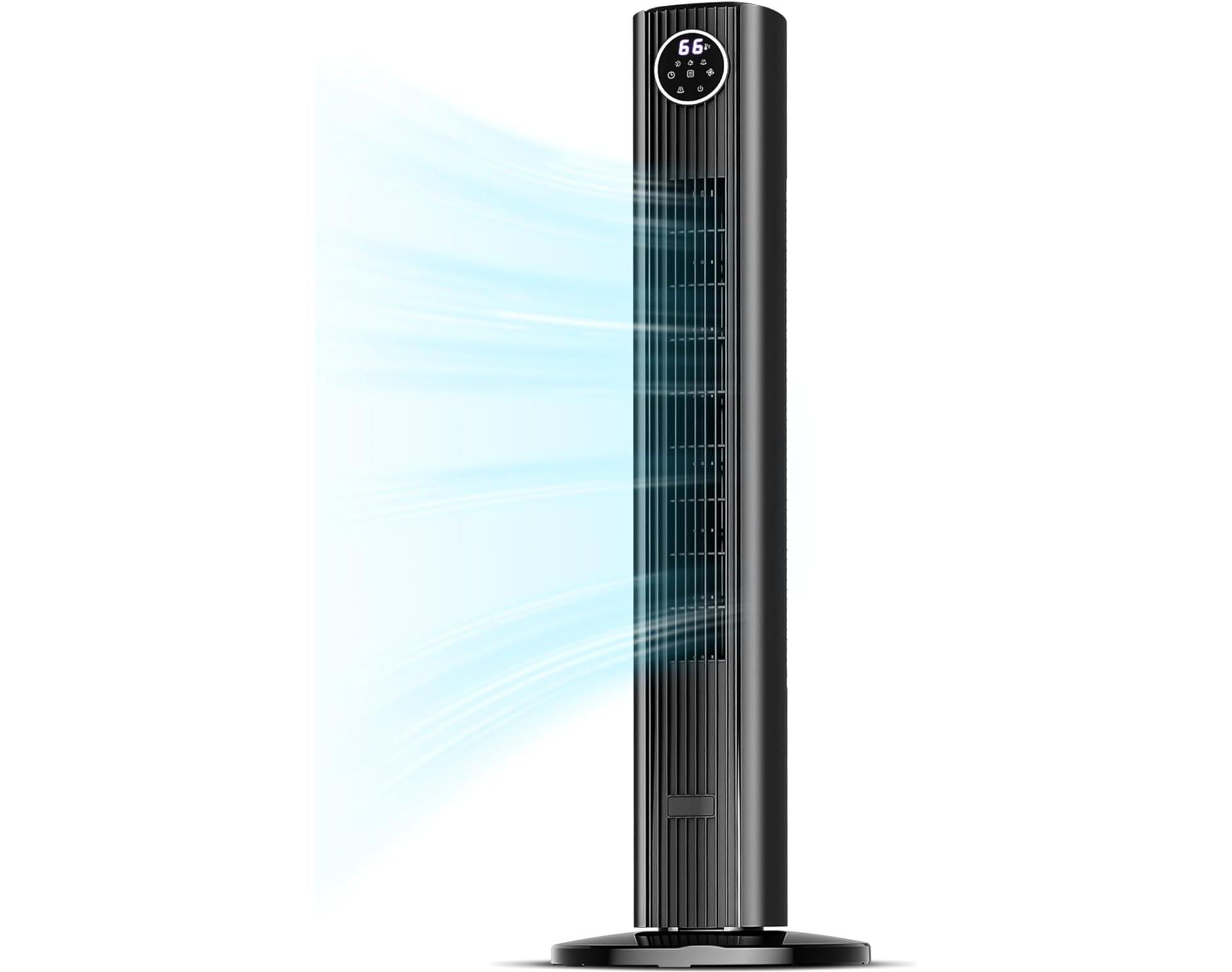 ZAFRO Tower Fan for Bedroom, Standing Bladeless Fan that Blows Cold Air for Home, 85¡ã Oscillating Quiet Cooling Floor Fans with Remote