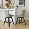 Resenkos Counter Bar Stools, Counter Stool,Swivel Velvet Barstools with Button Tufted Decoration and Wooden Legs, Set of 2 (Gray) - 4 of 4