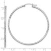 Black Bow Jewelry 2mm, Satin, Diamond Cut Sterling Silver Hoops - 50mm (1 7/8 Inch) - 4 of 4