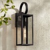 John Timberland Mira 21" High Farmhouse Rustic Lantern Outdoor Wall Light Fixture Mount Porch House Edison Bulb Black Finish Metal Clear Glass Shade - 2 of 4