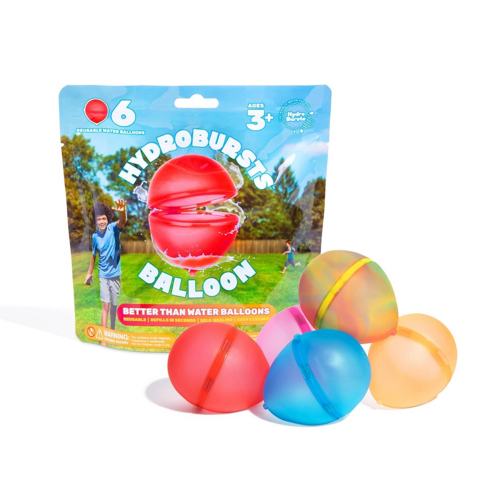 Hydrobursts by What Do You Meme? Resuable Water Balloons Balloon Shape Water Balloon Toy - 6pk