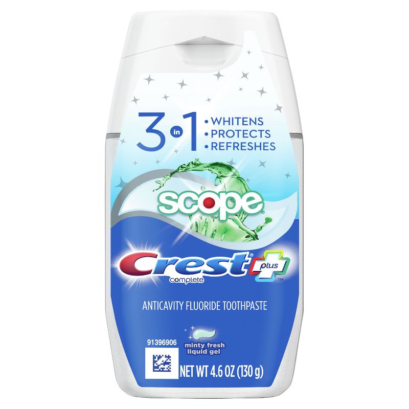 Crest Complete Plus Scope 3-In-1 Whitening Liquid Gel Toothpaste 4.6 oz, 1 of 9