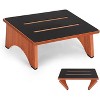 Ridstar Wooden Folding Step Stool with Non-Slip Rubber Step for Bedroom, Kitchen & Bathroom-Brown - 4 of 4