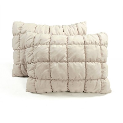 Lush Decor Lush Décor Full/Queen 3pc Puff Comforter Set Neutral: Polyester Bedding Set, Lightweight, Teen Bedding, OEKO-TEX Certified — фото 6