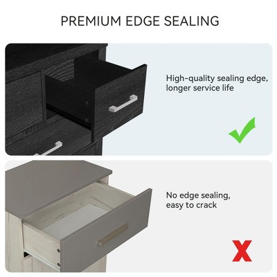 Modern 7-Drawer Dresser for Bedroom,Wooden Chest of Drawers with Metal Handles