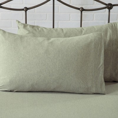 Heathered Eucalyptus Twin Cotton Blend Jersey Knit Sheet Set