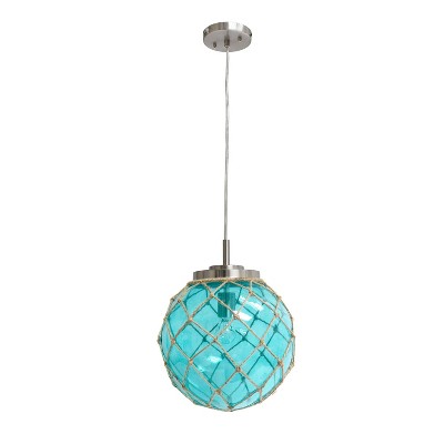 Lalia Home 12" Beachy Nautical Netted Glass Sphere Pendant Light